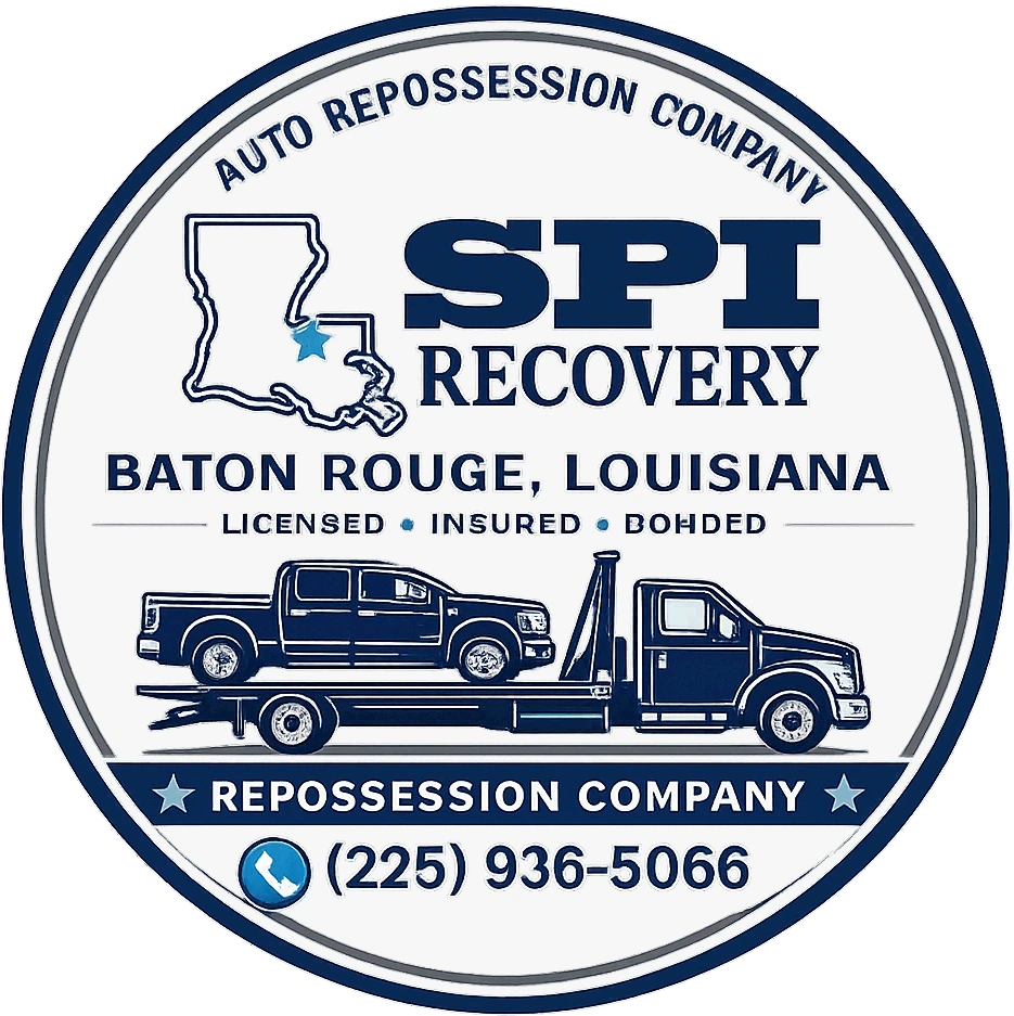 SPI Recovery Baton Rouge Louisiana Repossession Company badge